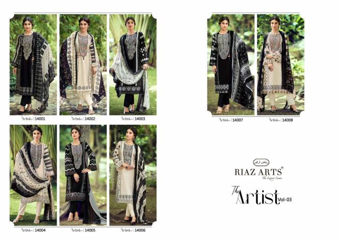 The Artist Vol 3 By Riaz Arts Lawn Karachi Cotton Dress Material Wholesalers In Surat
